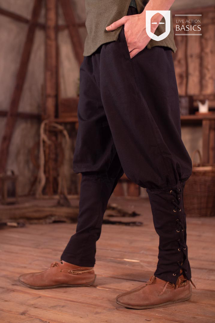 schwarz/grau LARP Gewandung Mittelalter Bekleidung Kleidung Samurai Hose